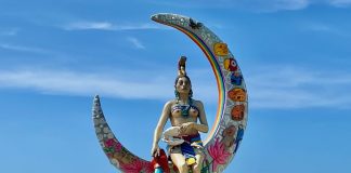 statue of the Goddess Ixchel at the Isla Mujeres Temazcal