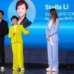 BYD Executive Vice President Stella Li at the launch of the company's Dolphin Mini electric car in Mexico in February. (BYD)