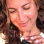 Tamanna Bembenek with a baby sea turtle