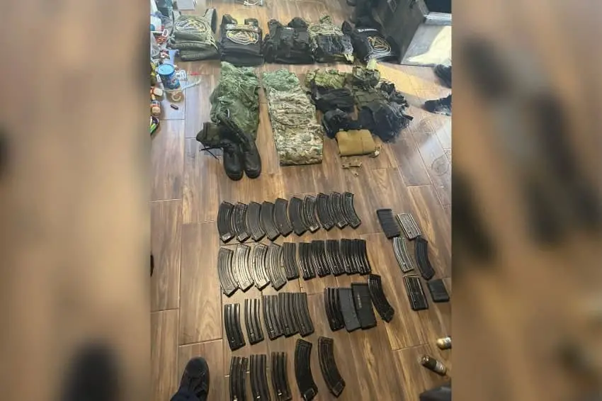 Weapons and ammunition confiscated by the National Guard