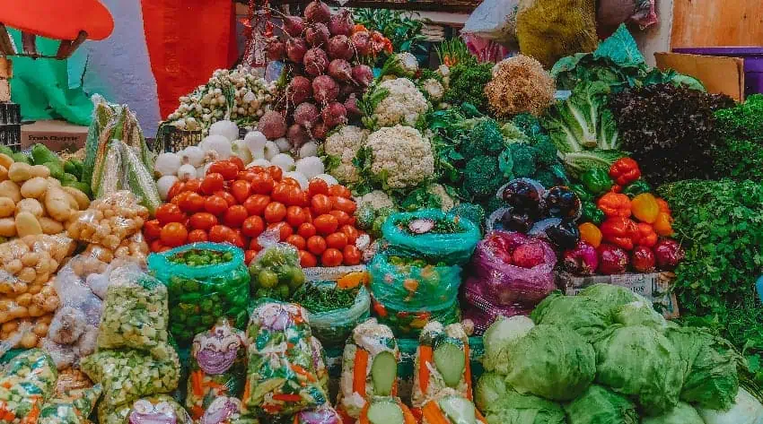 Vegetables at a market stall