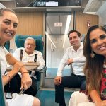 What’s next for the Maya Train? President-elect Sheinbaum plans for the railroad’s future Claudia Sheinbaum, AMLO and Mara Lezama sit in a car of the Maya Train.