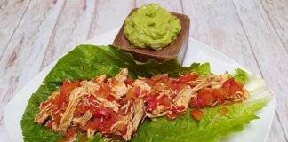 Chicken tinga lettuce wraps