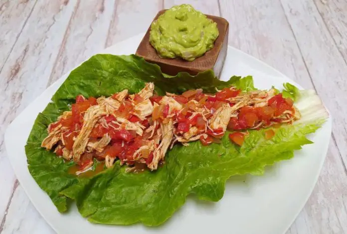 Chicken tinga lettuce wraps