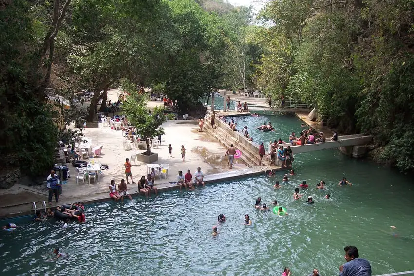 Swimmers at the Balneario El Manto