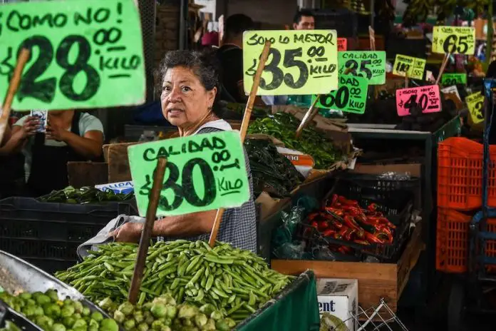 Price signs in a produce market