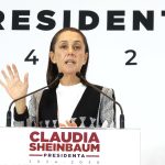 President-elect Claudia Sheinbaum at a podium