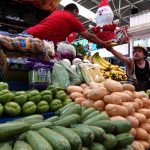 Market stand with vegetables