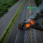 A highway blockade by the Sinaloa Cartel near Culiacán on August 29, 2024