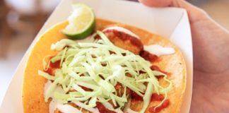 Baja style fish taco