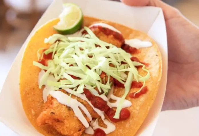 Baja style fish taco