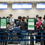 Passengers in line at Tulum International Airport