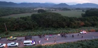 Three migrants were killed and another 15 were injured in Oaxaca when a car plowed into the group.