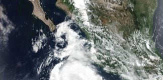 Tropical Storm Carlotta satellite image