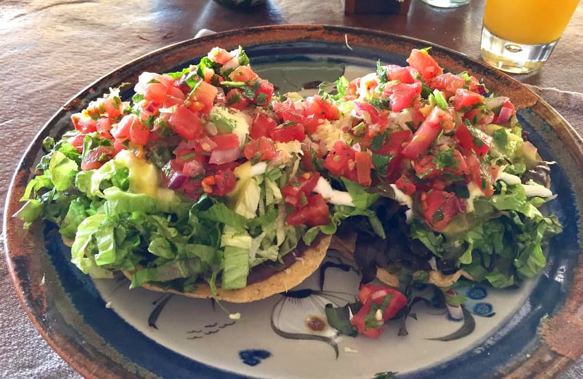 Tostadas with pico de gallo