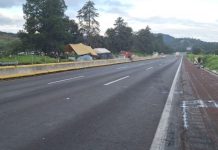 The Mexico-Puebla highway, without a car (or blockade) in sight.