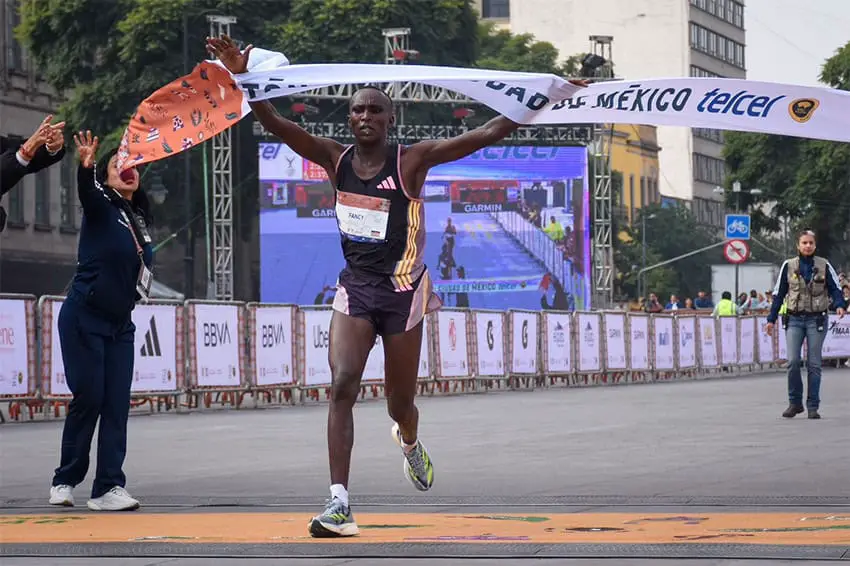 Women's winner of the Mexico City marathon, Fancy Chetumai.