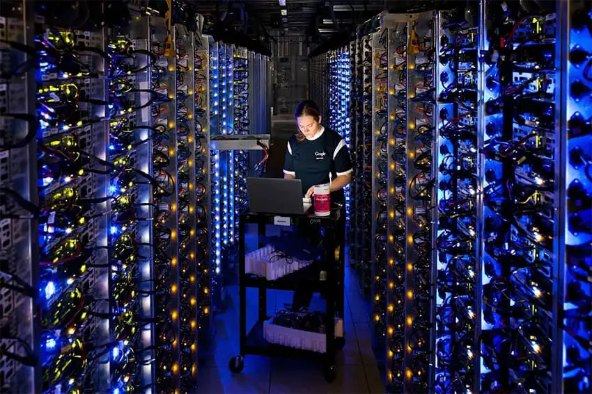 AI servers inside a Google data center