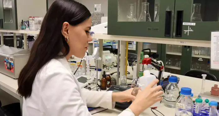 Paulina Faccinetto, inventor of Lucid Mind chocolate, in a lab.