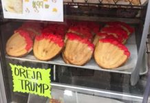 A Mexican meme showing the oreja de trump sweet bread.