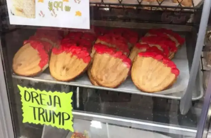 A Mexican meme showing the oreja de trump sweet bread.