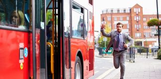 Man chasing a bus