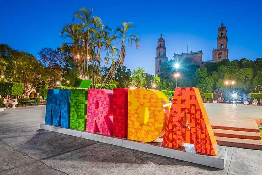 Colorful 3D sign for Merida in Merida, Mexico