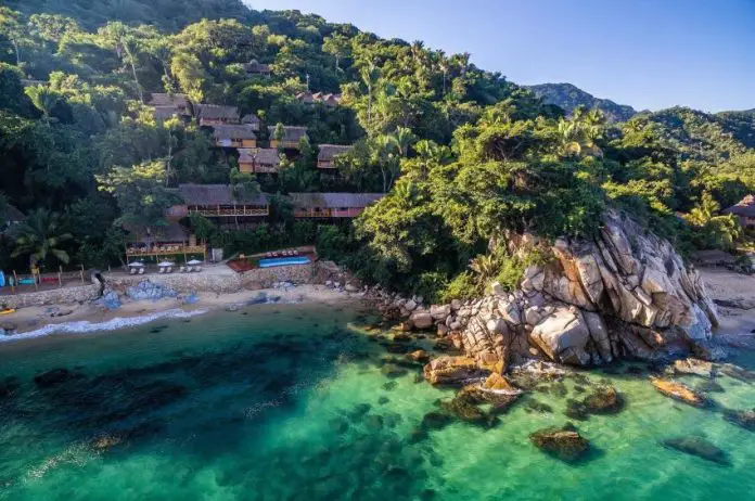 Beautiful view of Xinalani Boutique by the sea of Cabo Corrientes, Mexico