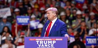 Trump made the comments while meeting with farmers at a campaign event in Smithton, Pennsylvania.