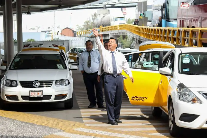 Taxi protest at Mexico City Airport