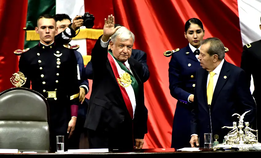 AMLO at his inauguration in 2018