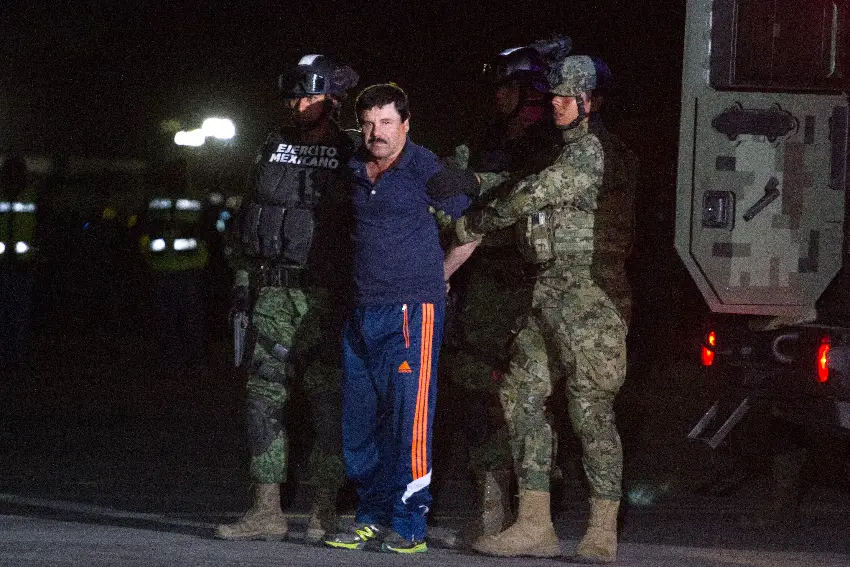 Joaquín "El Chapo" Guzmán after arrest in 2016