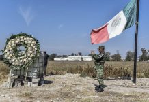 A memorial to the victims of a Pemex pipeline explosion in January 2019 that killed 137.