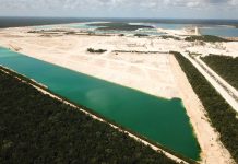 The Vulcan Materials mine near Playa del Carmen