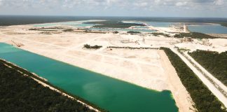 The Vulcan Materials mine near Playa del Carmen