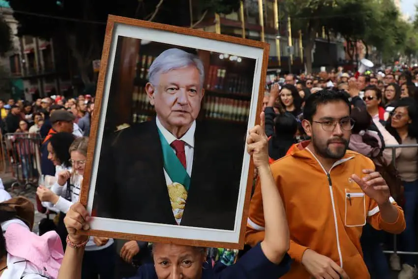 Supporters of AMLO during his sixth report to the nation on Sept. 1, 2024