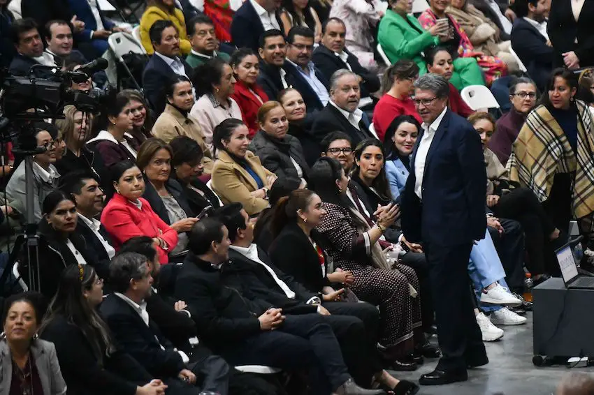 Morena's leader in the lower house, Ricardo Monreal, during a voting session