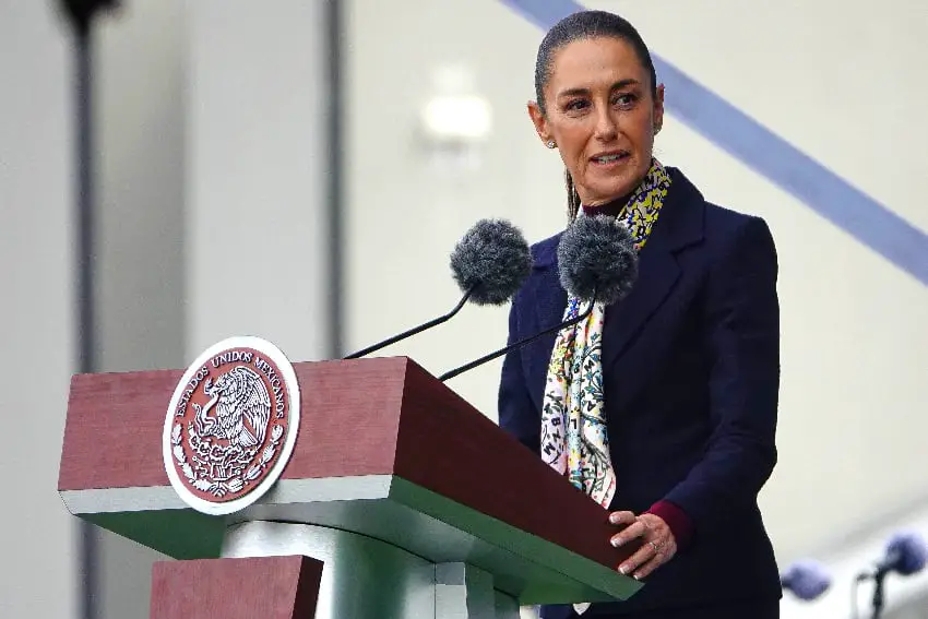 Claudia Sheinbaum at a podium