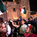 Crowd celebrating Mexico's Independence Day in Zacatecas