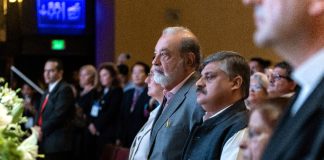 Carlos Slim at an event in Monterrey