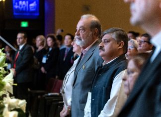 Carlos Slim at an event in Monterrey