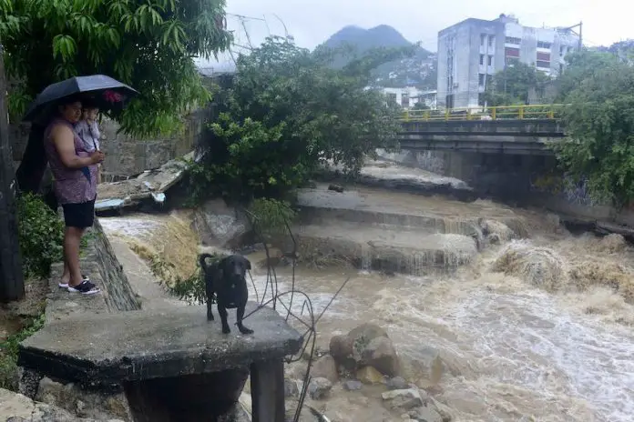 Acapulco, Guerrero saw nearly one meter of accumulated rainfall from Hurricane John, causing severe flooding around the resort city.