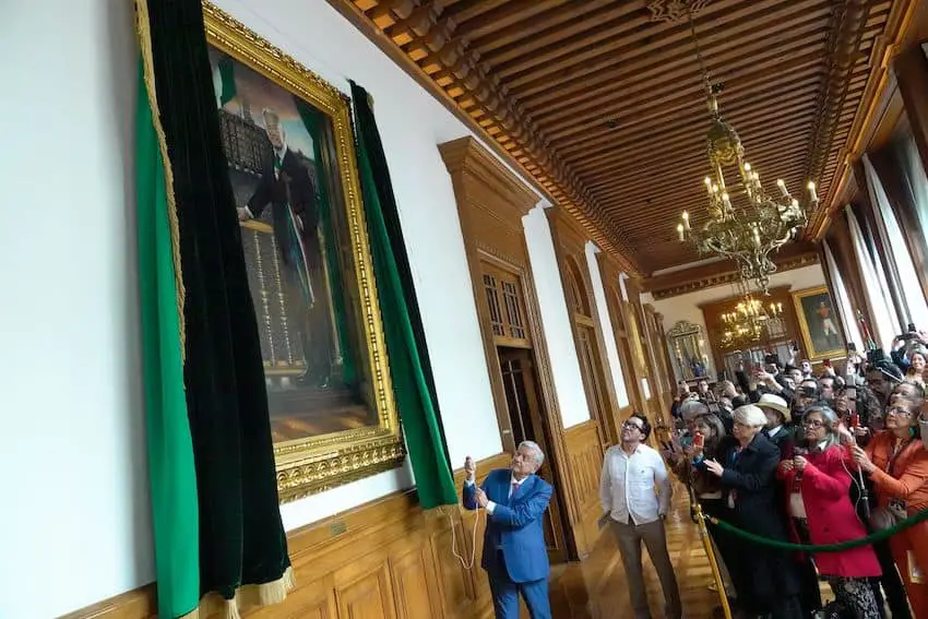 AMLO's presidential portrait now hangs in the National Palace.