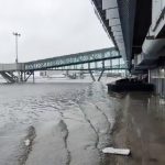 Members of the National Guard are carrying out cleaning and water pumping tasks, along with airport employees, but authorities say the closure will continue until further notice.