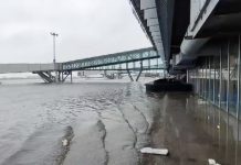 Members of the National Guard are carrying out cleaning and water pumping tasks, along with airport employees, but authorities say the closure will continue until further notice.