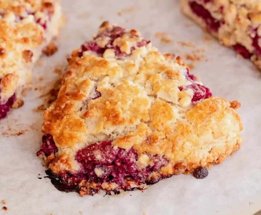 White chocolate and raspberry Mexican scones