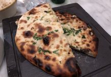 Cheese-stuffed naan bread, which can use queso Oaxaca