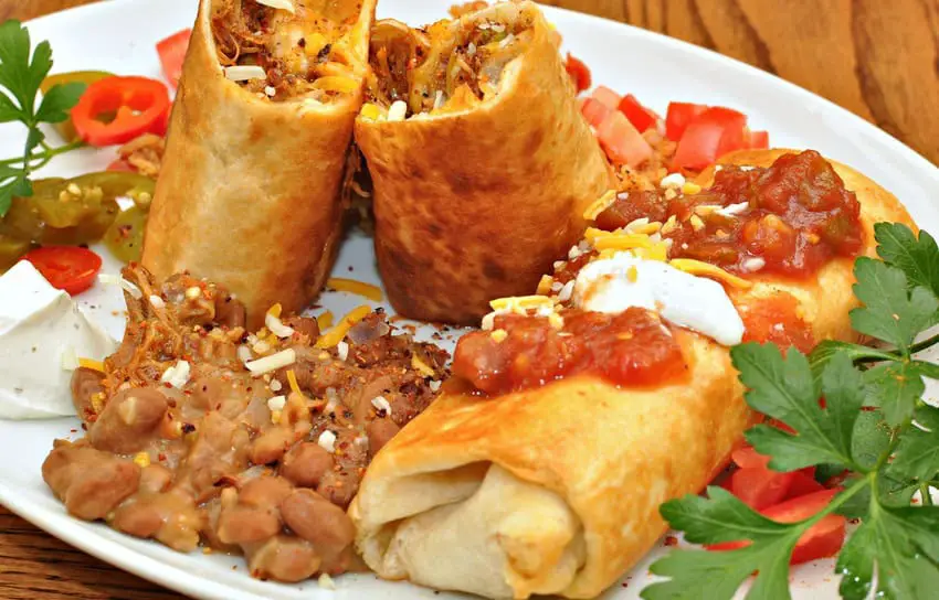 Chimichangas, a Tex-Mex dish