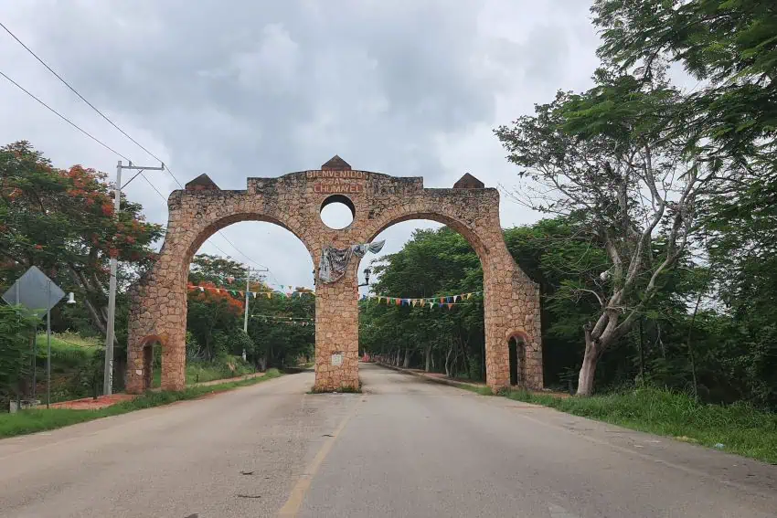 Entrance gate to the town of Chuyamel Monastery Route.