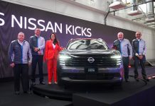 Aguascalientes Governor Tere Jiménez at the Nissan announcing the new 2025 Kicks.